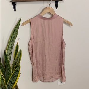 A New Day Pink Mock Neck Sleeveless Blouse S